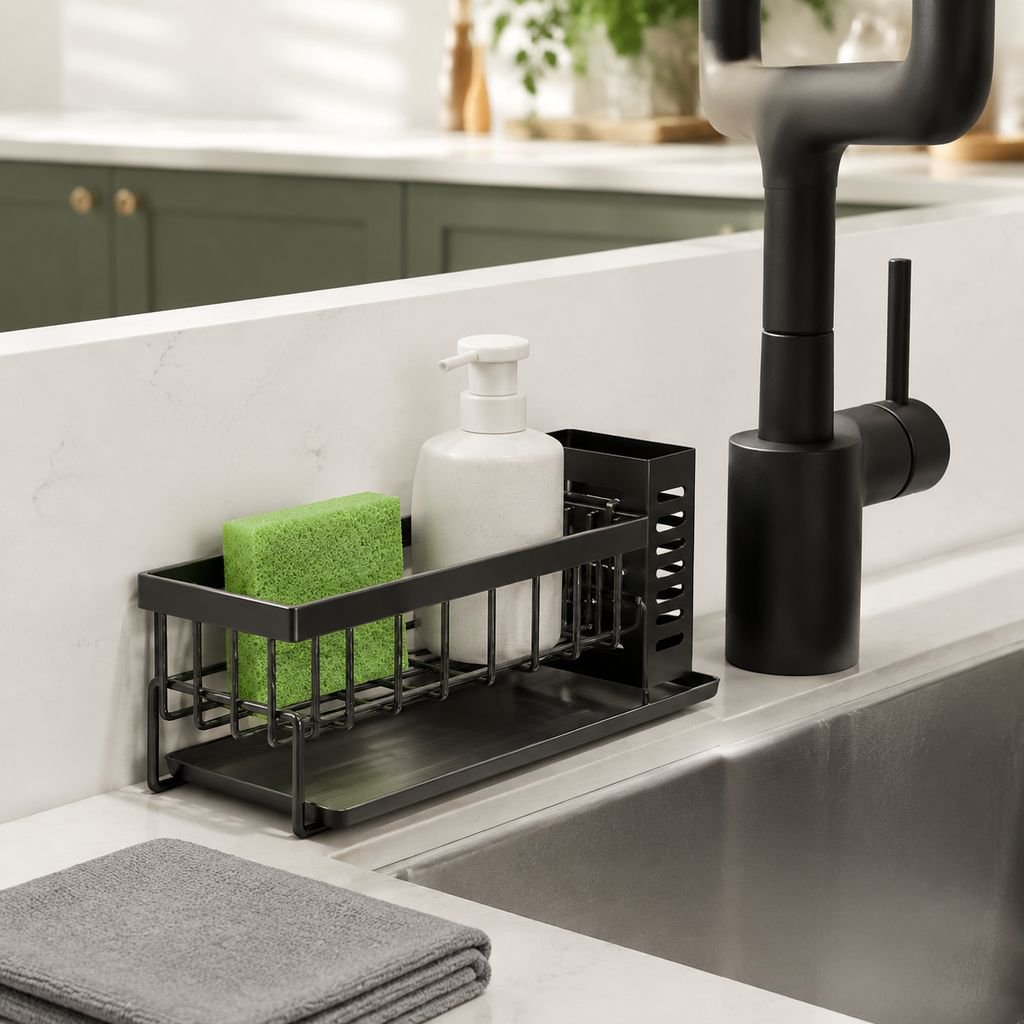 Faucet Hanging Drain Basket Kitchen Sink Rack Sponge Rag Storage Organizer