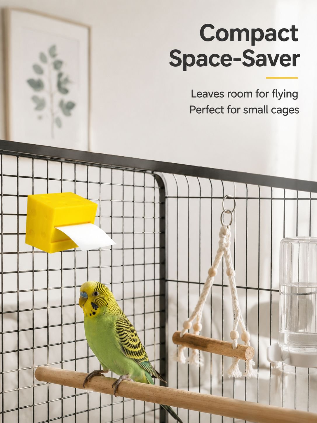 Durable bird toy for chewing and self-entertainment