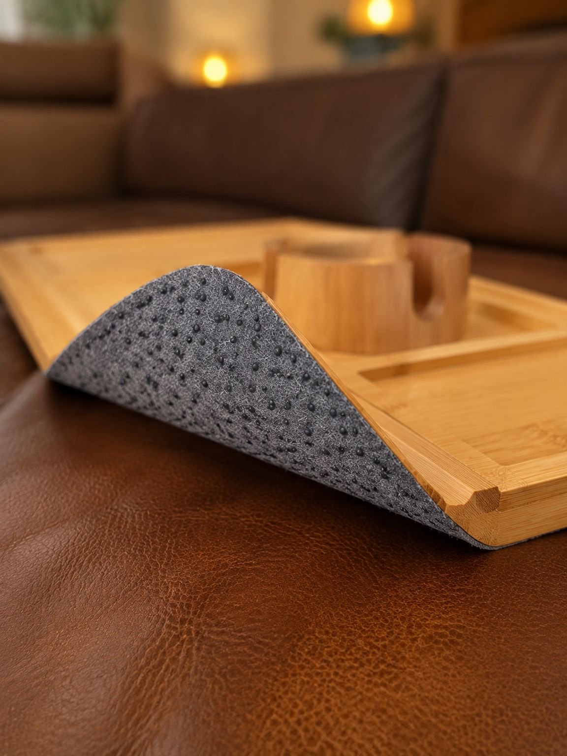 Plateau en bois pour canapé, plateau pour accoudoir de pouf, plateau magnétique pliable portable, pl