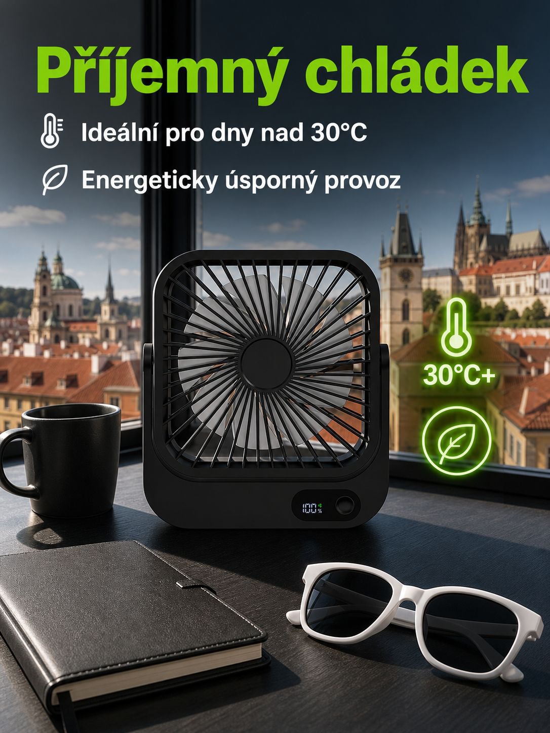 Ultralehký přenosný klimatizační ventilátor na stole