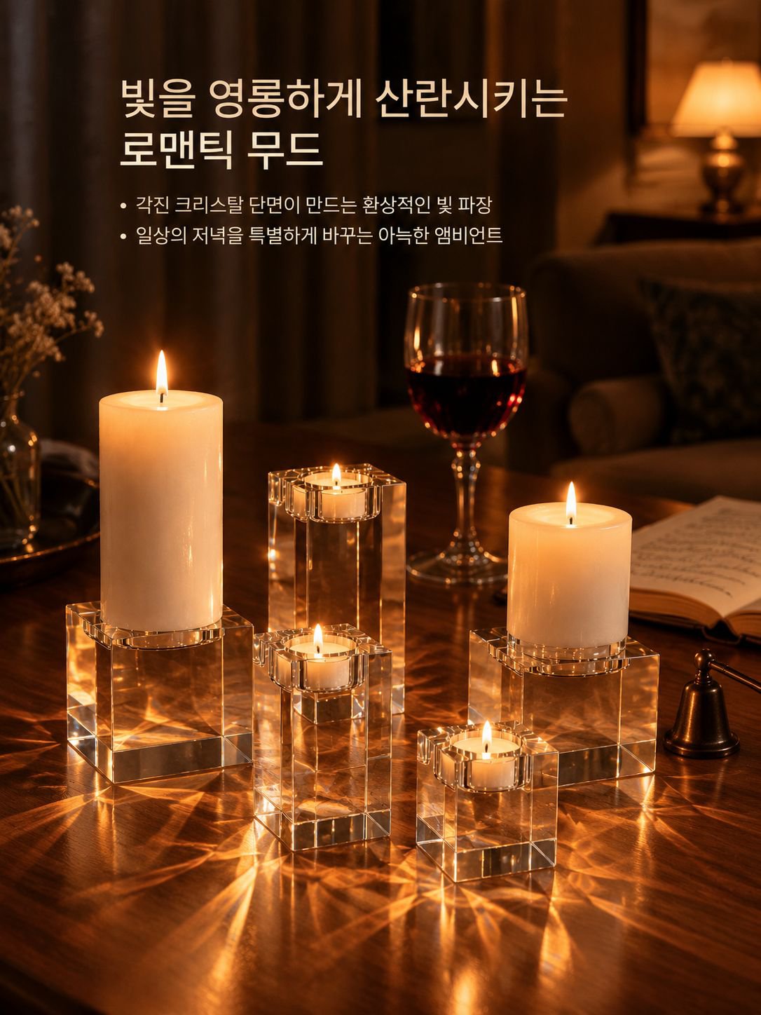 로맨틱한 분위기를 연출하는 캔들라이트 촛대