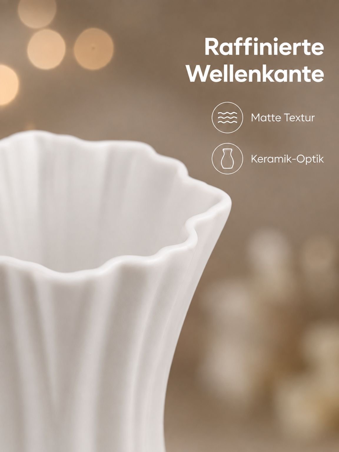 Vintage Wohn-Deko Plastikvase, französischer Blumentopf, künstliche Blumen