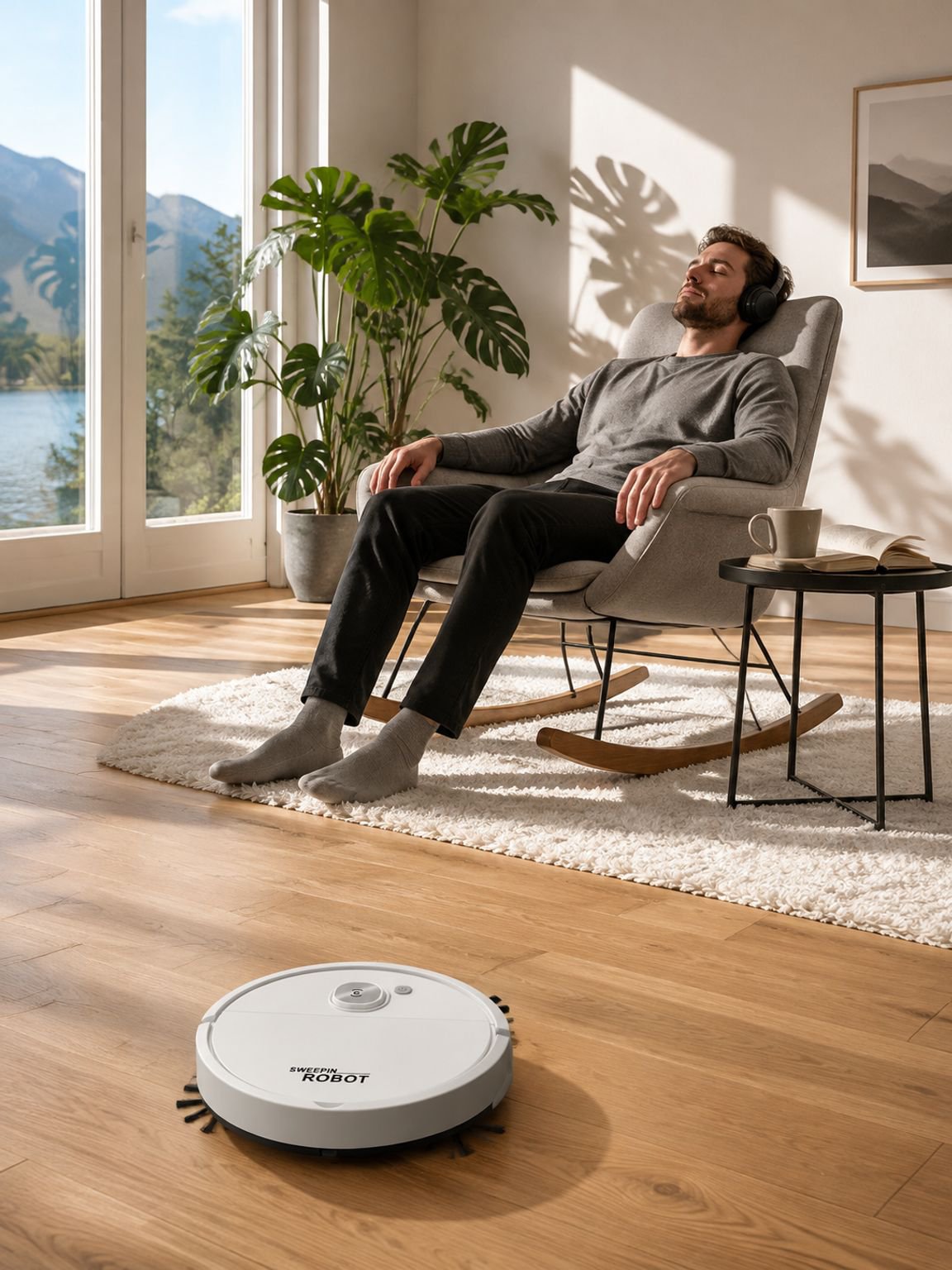 Automatischer Kehr-, Saug- und Wischroboter in einem