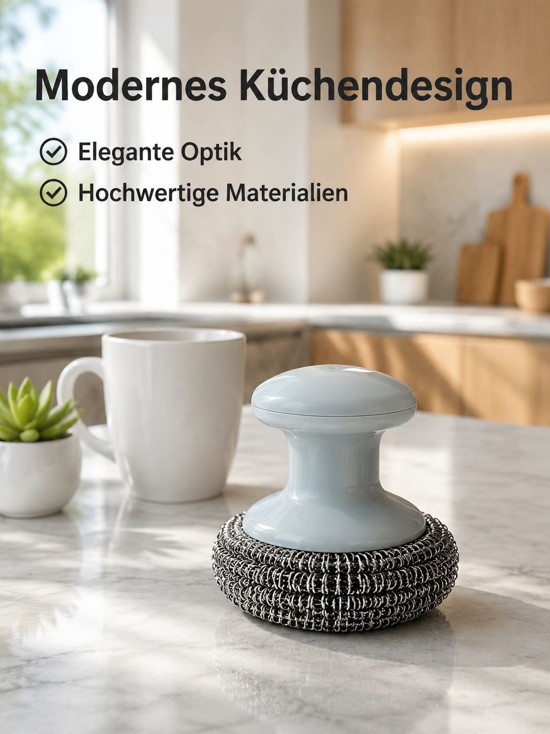 Spülbürste mit auswechselbarem Stahlschwamm im 30er Bulk-Pack