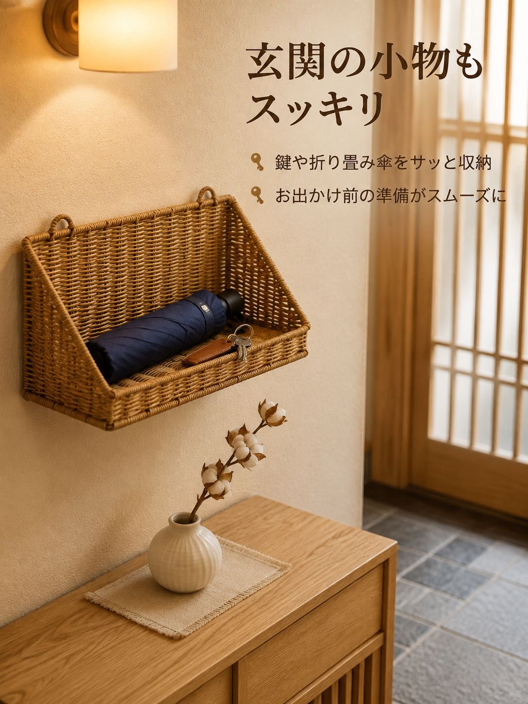 壁掛け収納バスケット