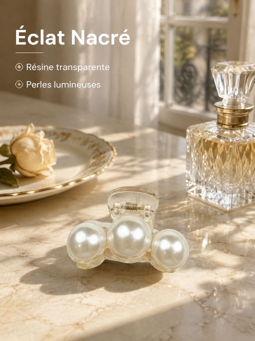 Pearl hair clip, simple Korean style hair accessory, large, medium and small sizes, elegant hair acc