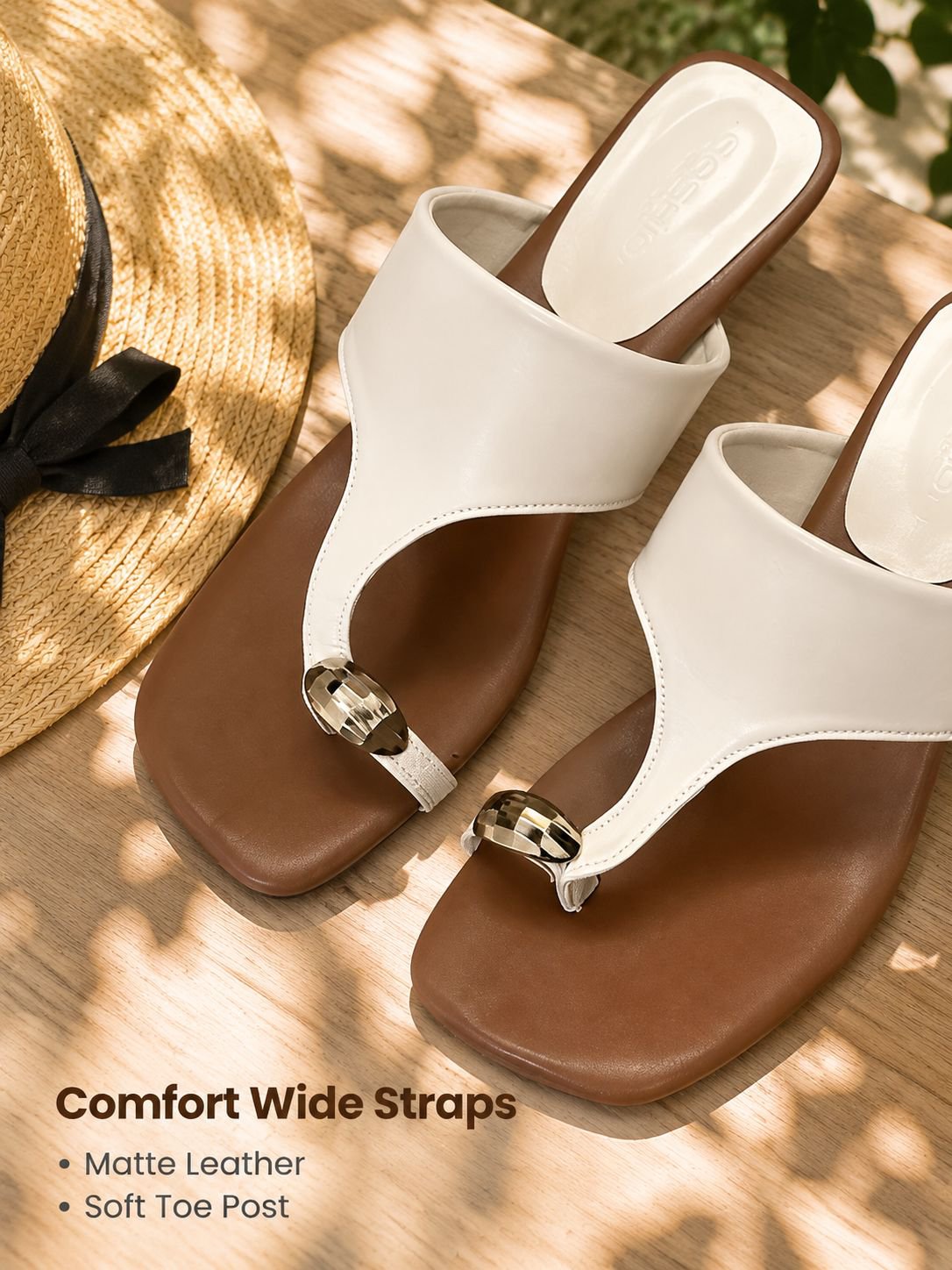 Summer New Retro Chunky Heel Flip-flops, Square Toe Fashion Women's Shoes