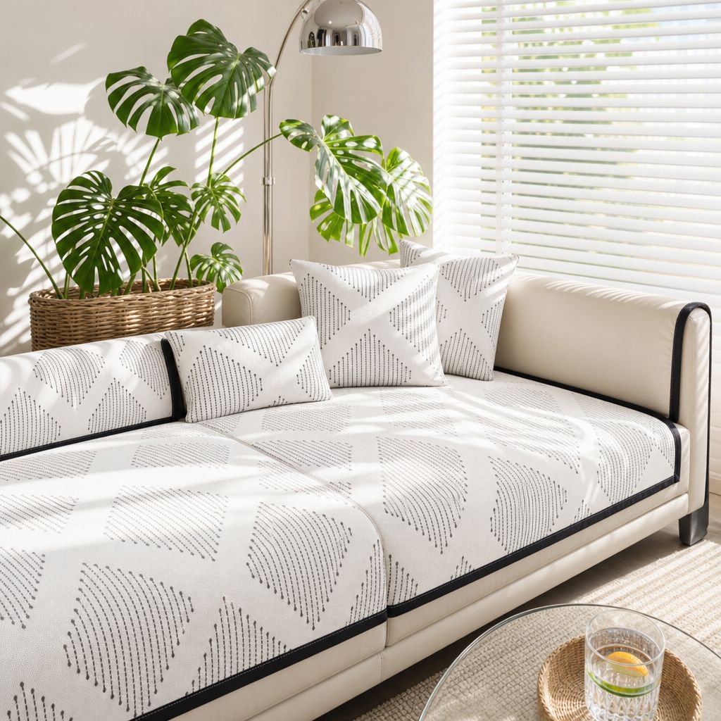 Ice Silk Nonslip Cooler Sofa Towel Anti-color Loss Cover