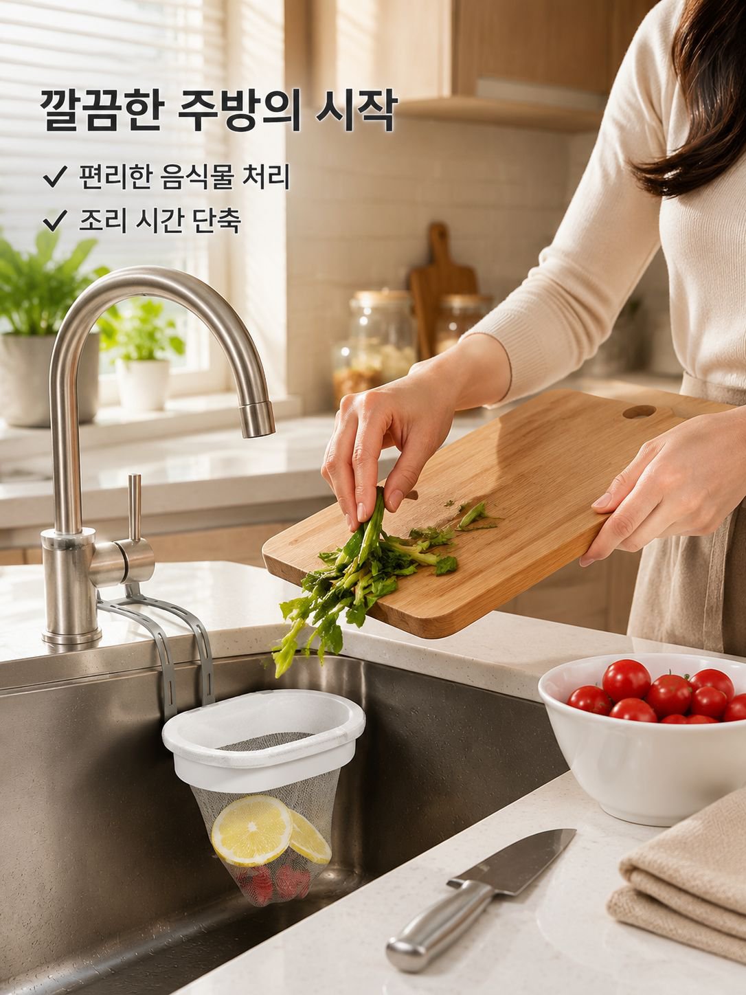 씽크 필터 행거 파우치 주방 씽크 필터