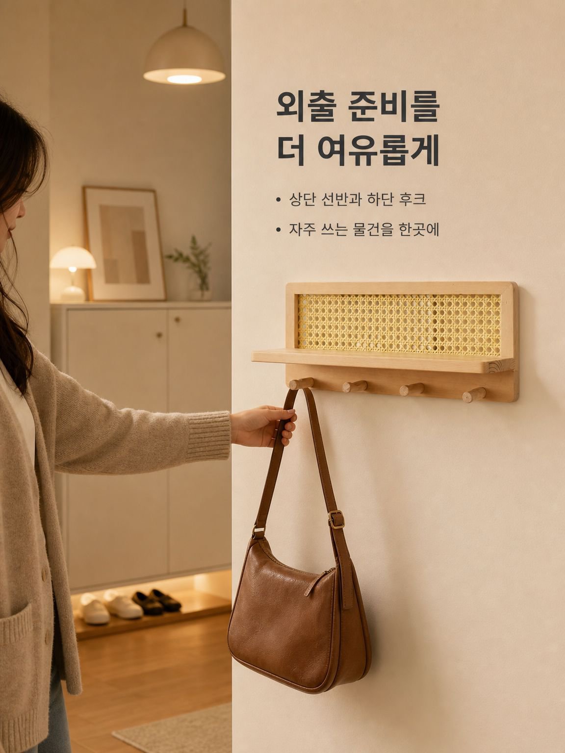 현관 벽면 열쇠 보관 선반