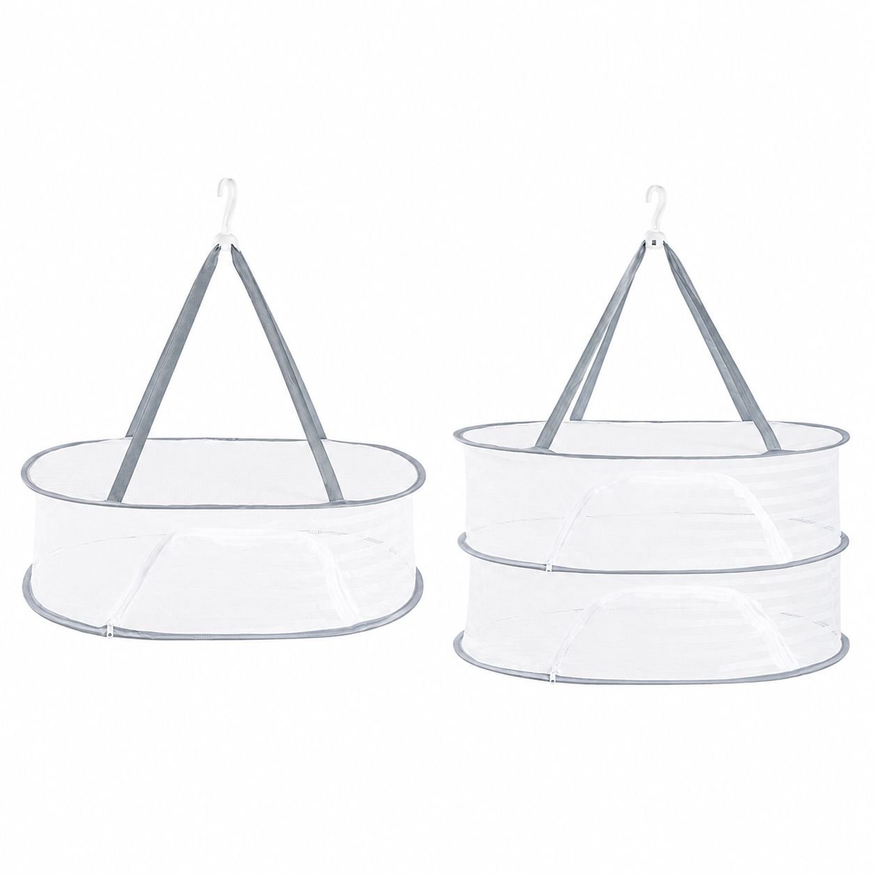 Windproof Laundry Drying Basket with Zipper