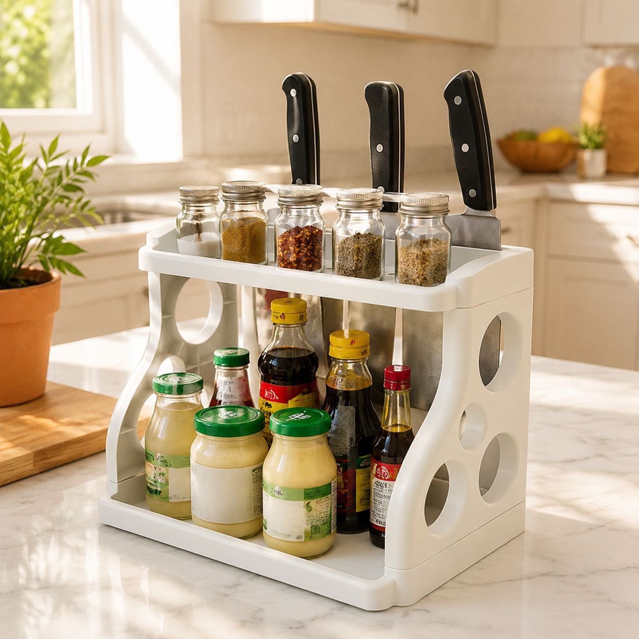 Desktop double-layer storage rack simple high-value two-layer desktop multi-functional student stora