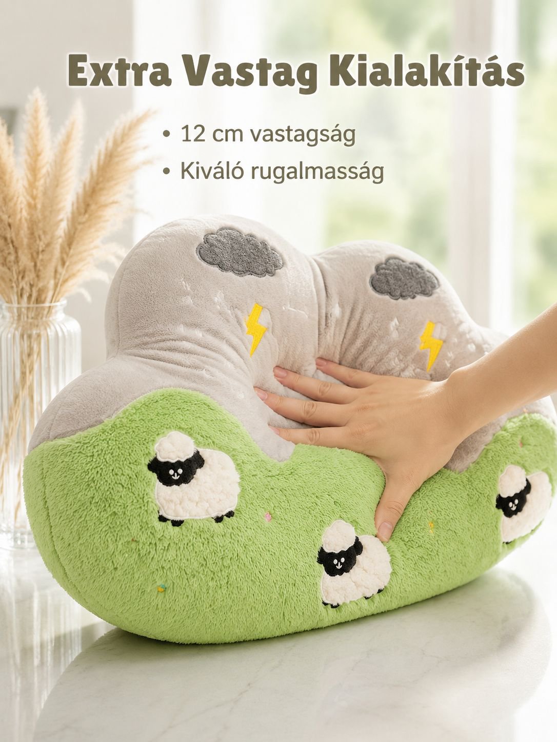Kék ég és fehér felhő dizájnú párna és fejpárna