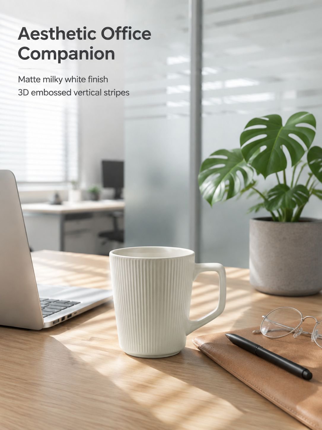 Home Use Large Capacity Embossed Ceramic Coffee Cup Water Cup