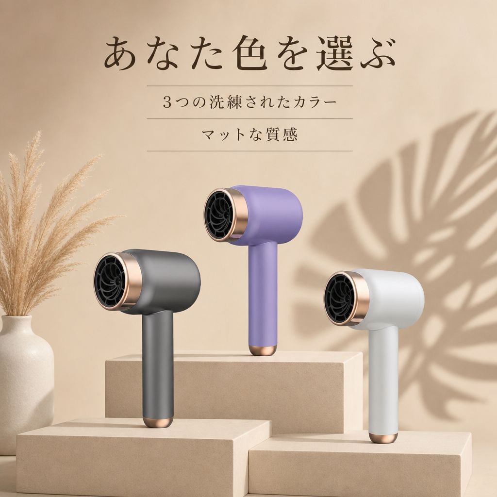高効率マイナスイオン充電式リーフレスヘアドライヤー