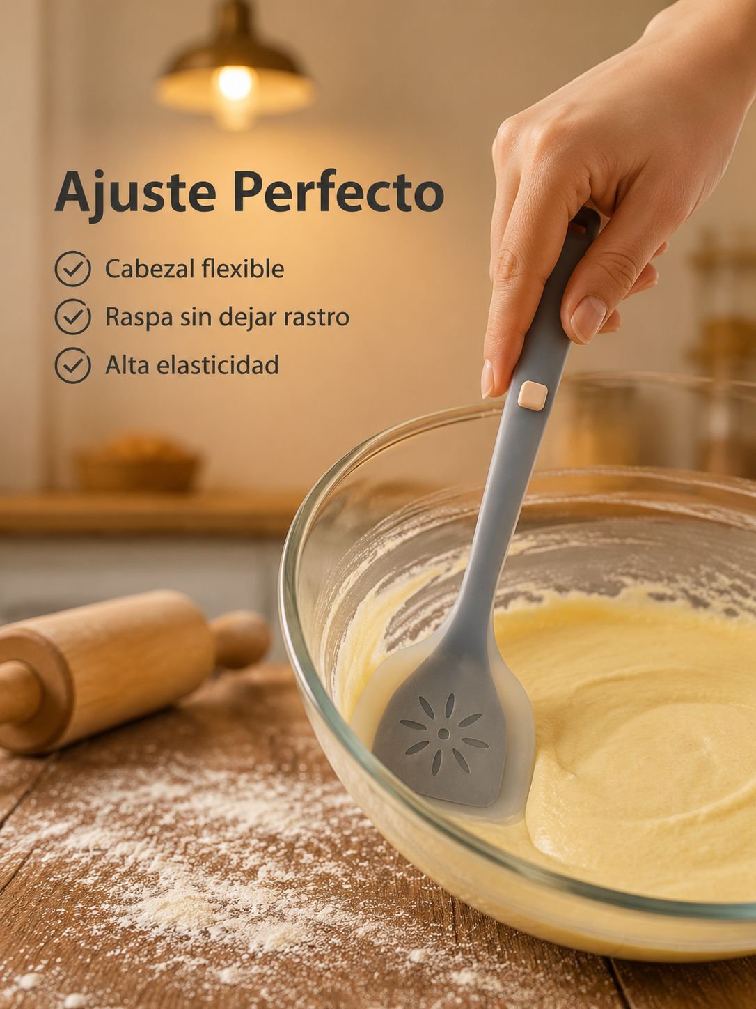 Espátula de cocina de silicona semitransparente