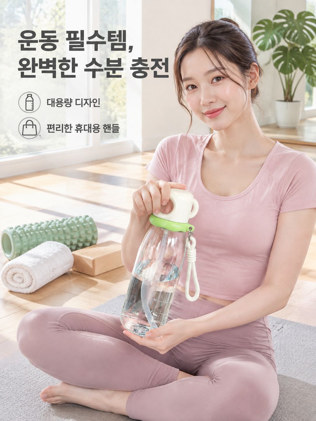 학생 빨대컵 대용량 플라스틱 물컵 여성용 휴대용 내열 스포츠 물통