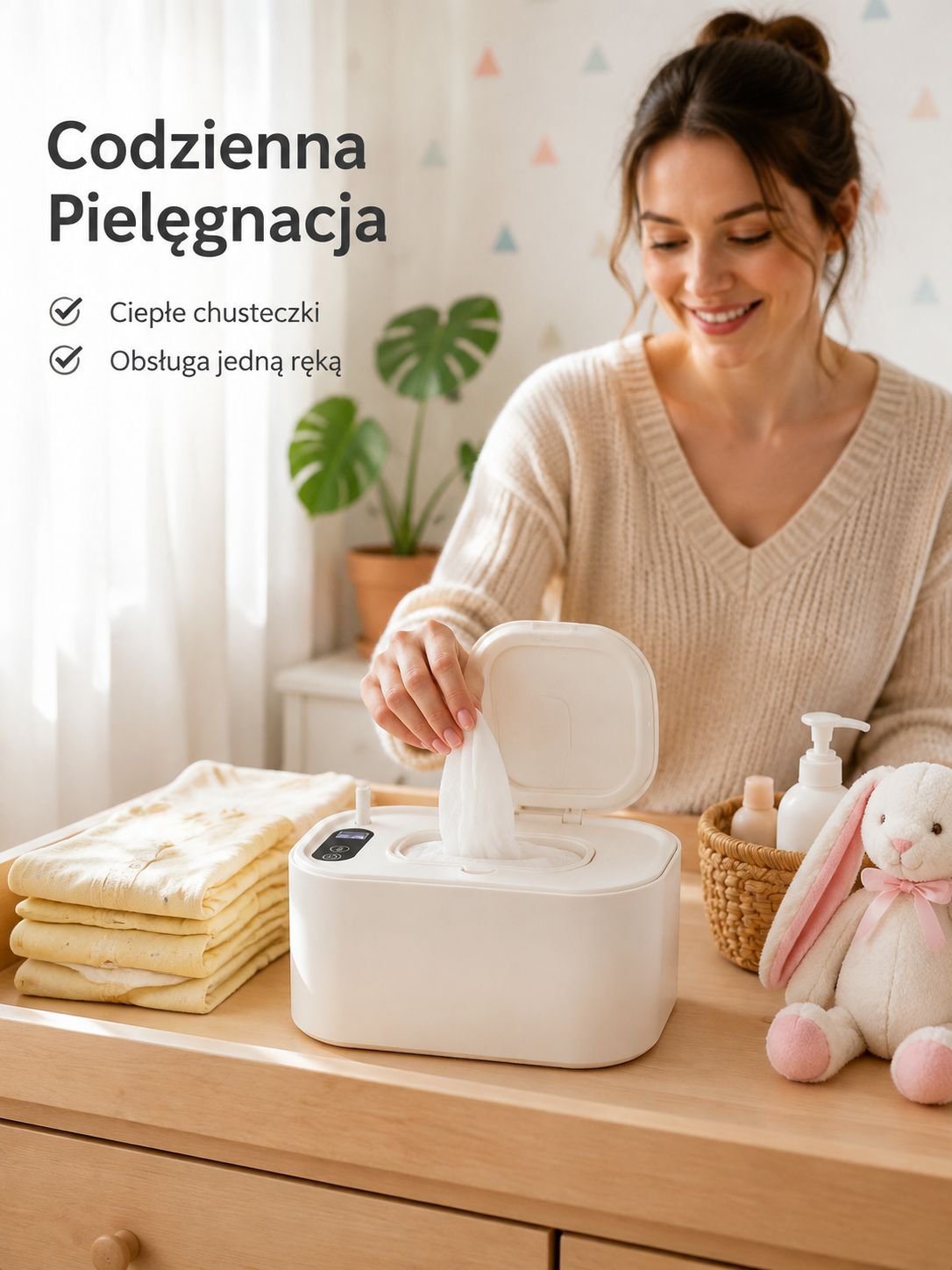 Podgrzewacz do chusteczek nawilżanych Pudełko do pielęgnacji dziecka podgrzewacz nawilżający o stałe
