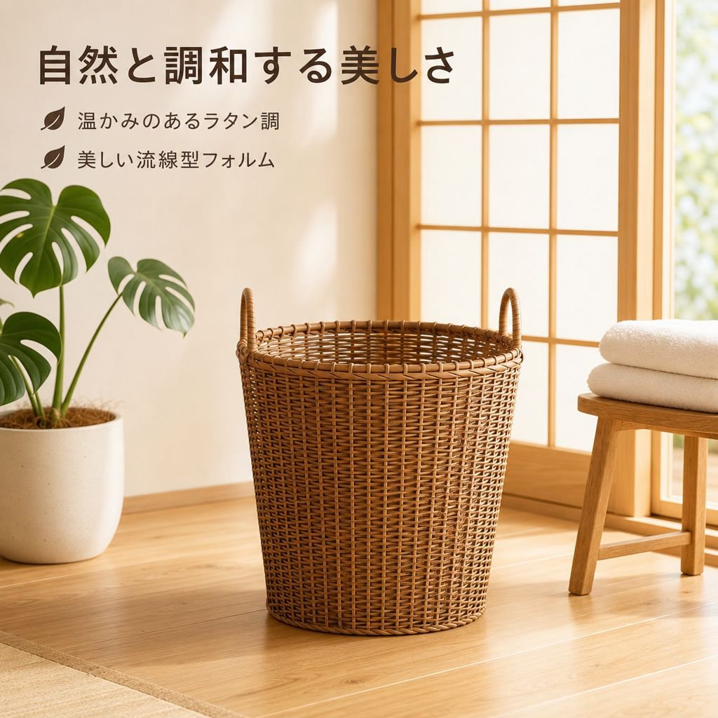 高級感あふれるおしゃれなランドリーバスケット