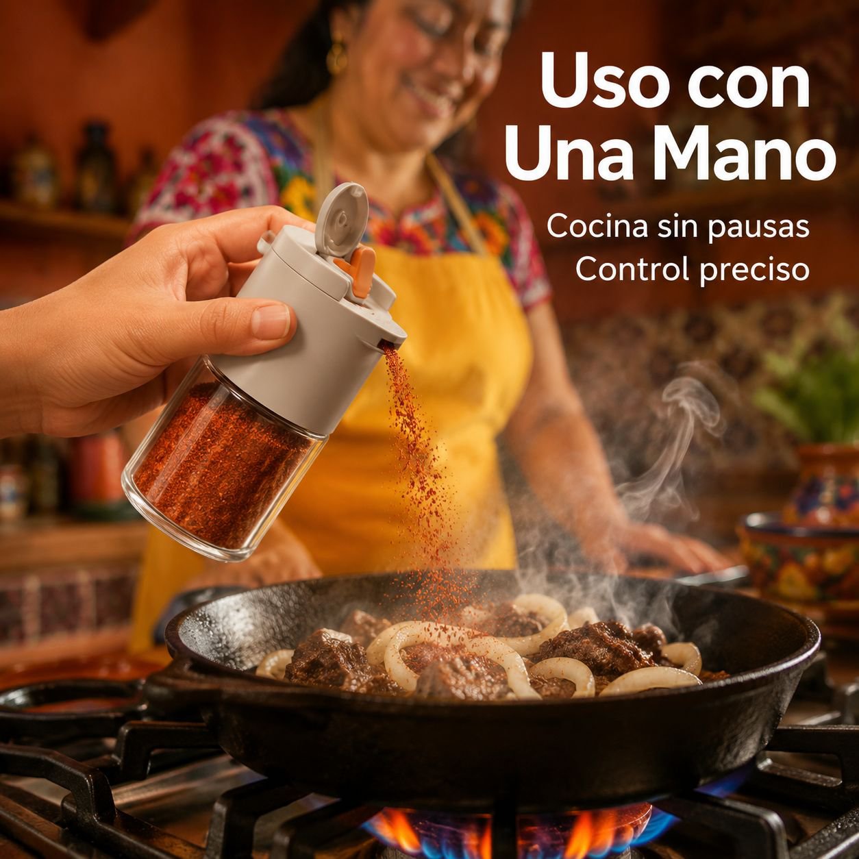 Bote dosificador doble de condimentos para cocina
