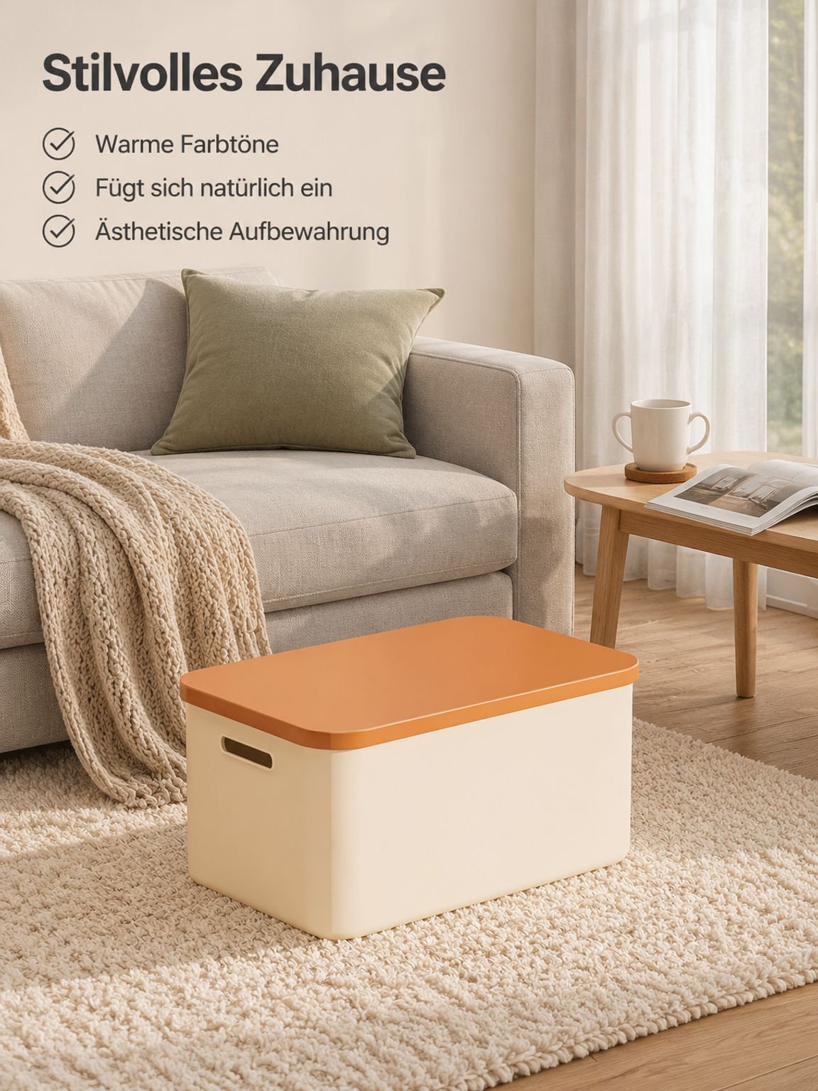 Multifunktionale Aufbewahrungsbox mit Deckel für den Haushalt, aus Kunststoff, für den Schreibtisch