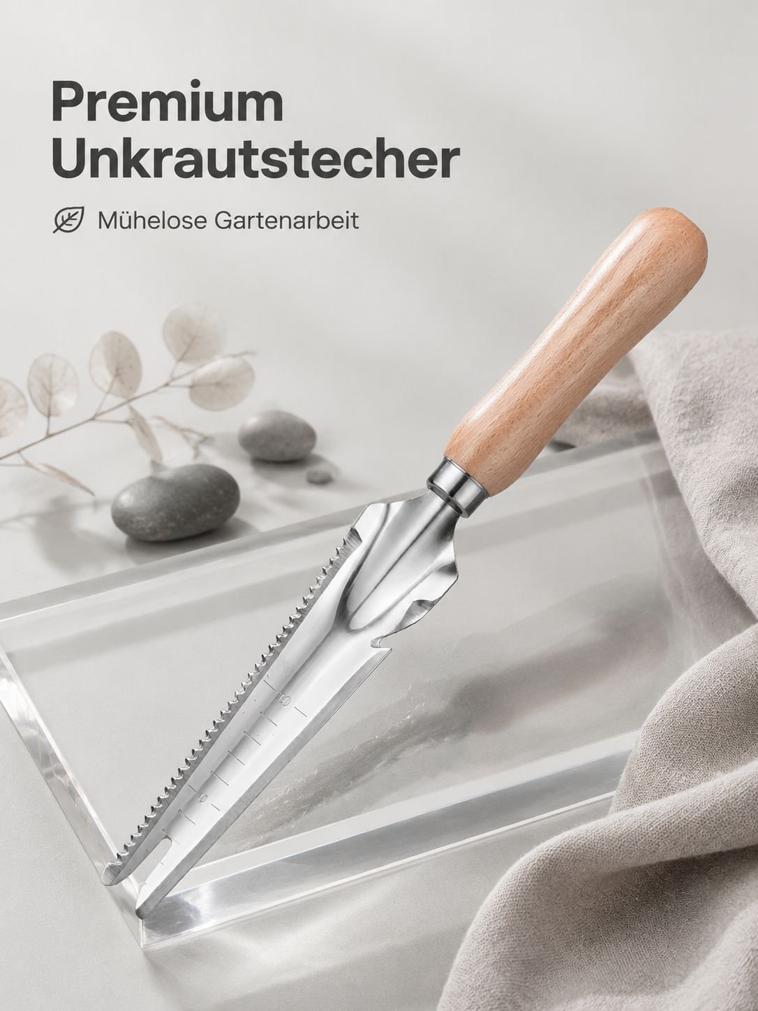 Unkrautstecher aus Manganstahl – Gartengerät zum Unkrautjäten und Wildkräutersammeln