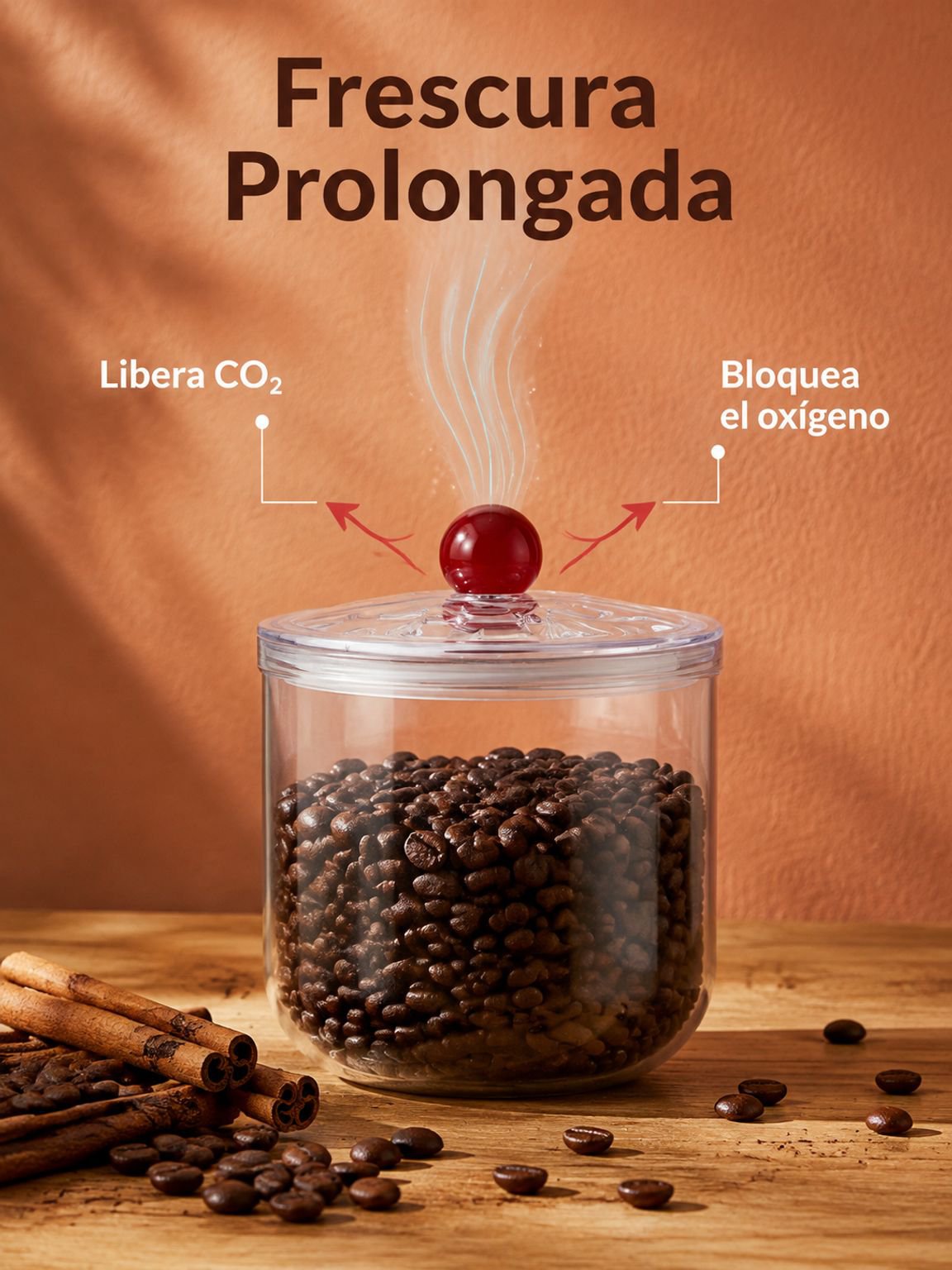 Contenedor de café con tapa sellada