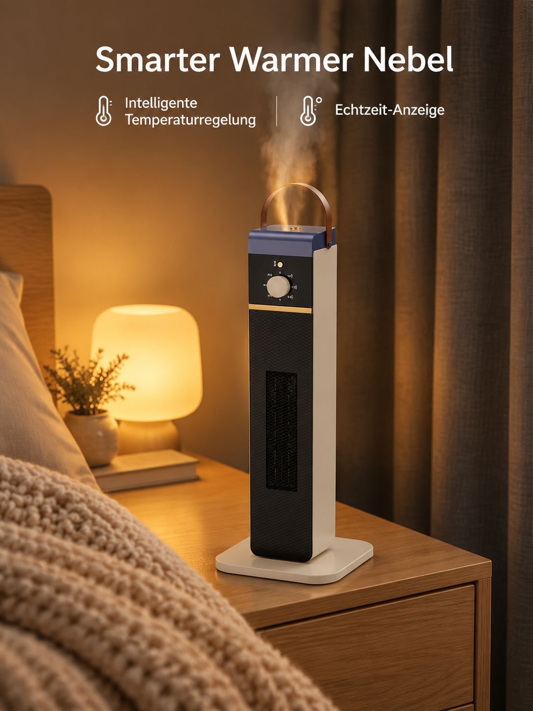 Intelligenter Warmluftbefeuchter mit Temperaturregelung und Vernebelung