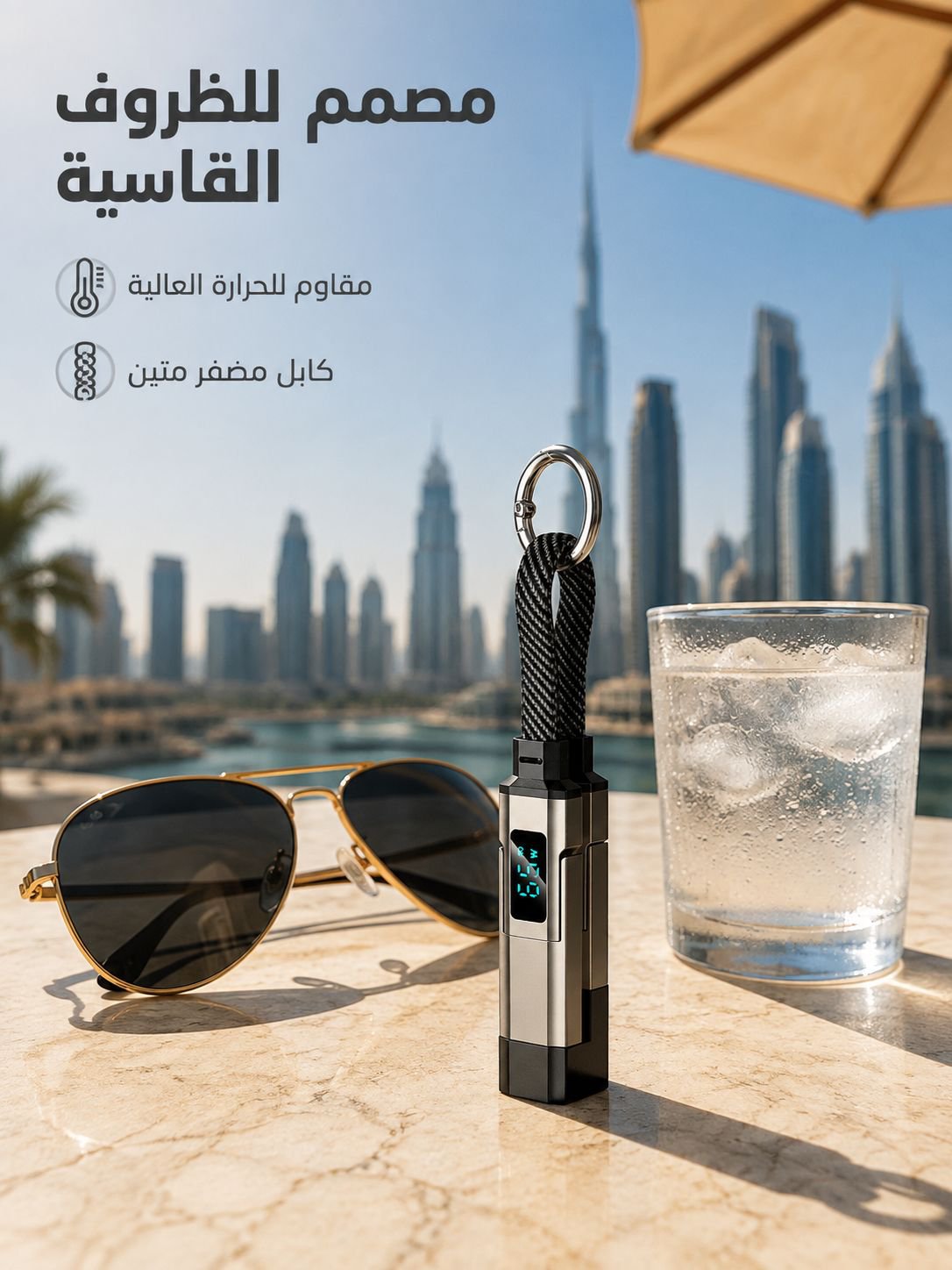 كابل شحن سريع محمول ومتين بقدرة 65W