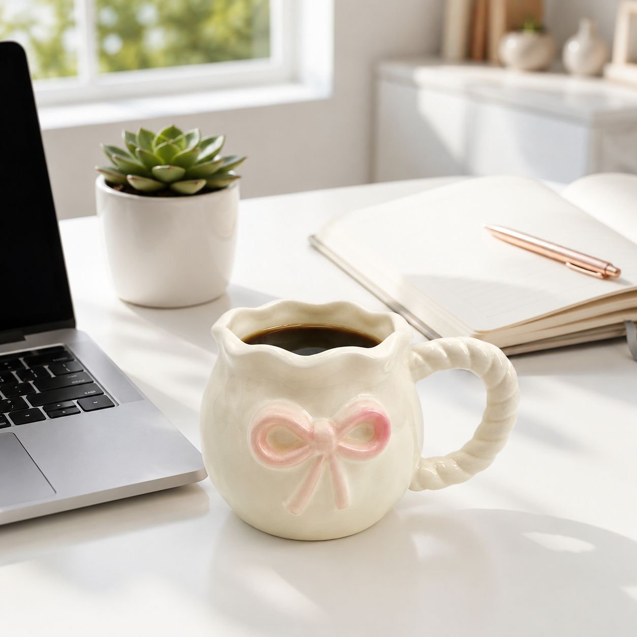 Handmade Irregular Cute Bow Mug