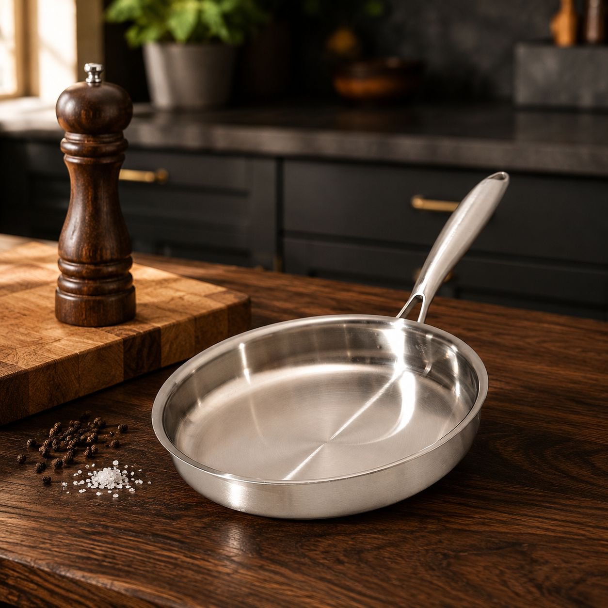 Induction cooker threelayer steel thickened pan