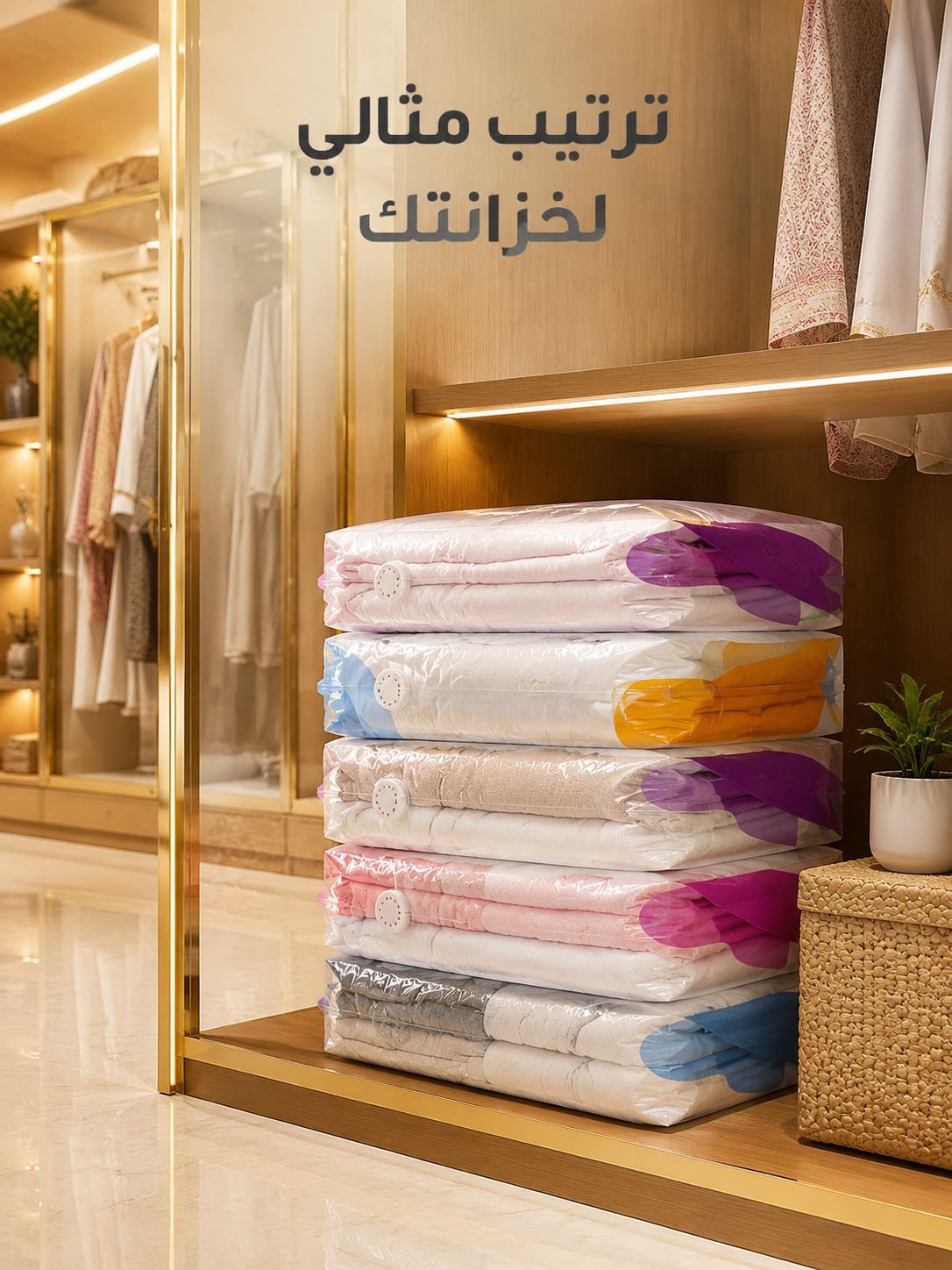 أكياس تخزين ثلاثية الأبعاد ومضادة للتجعد بتفريغ هواء