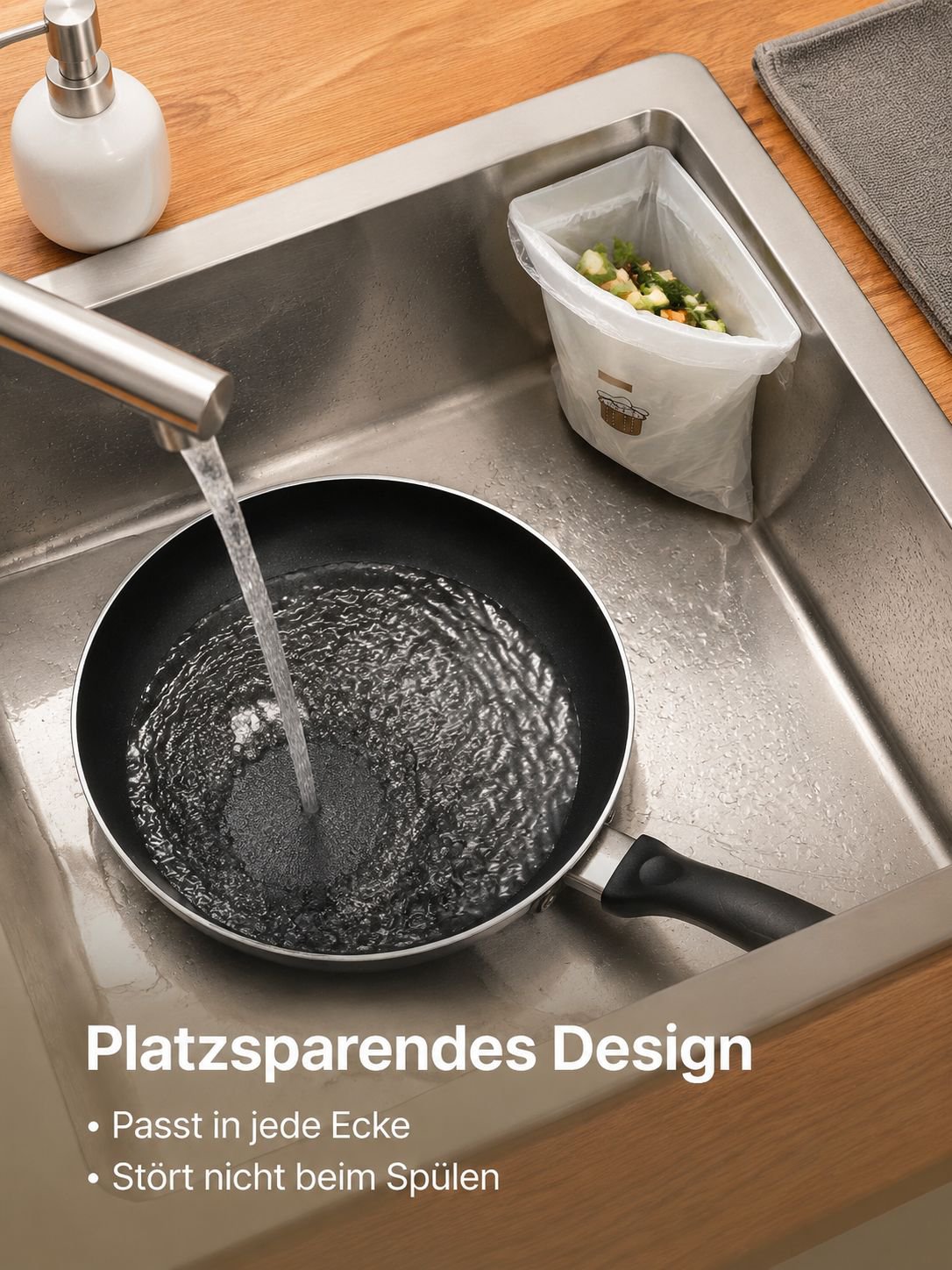 Küchenabfluss-Sieb im modernen Spülbecken