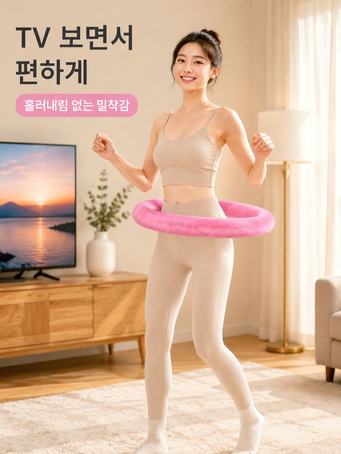 인조 토끼털 소프트 저소음 슬리밍 훌라후프