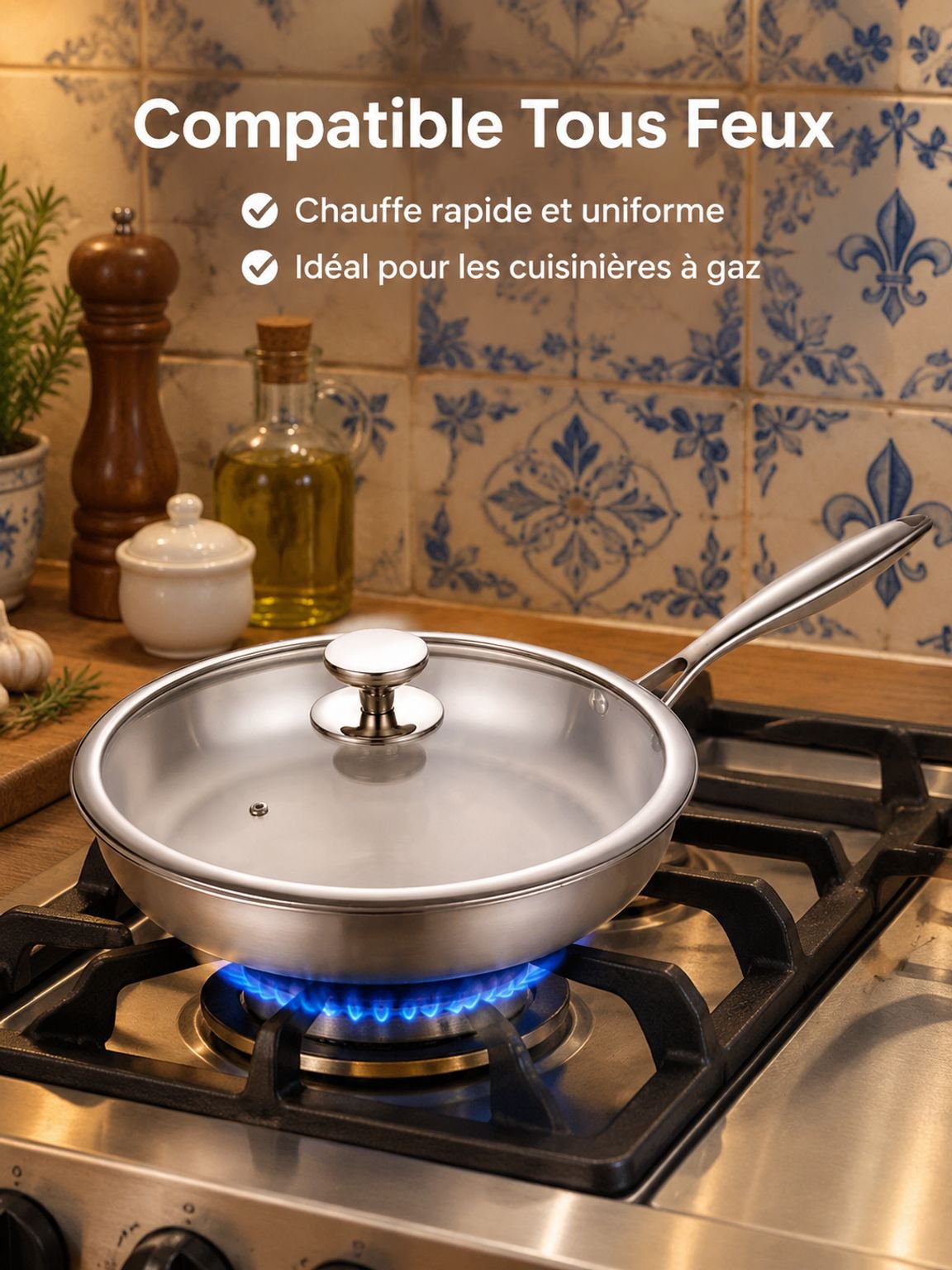 Poêle en acier inoxydable 316 résistante à la corrosion pour cuisine quotidienne