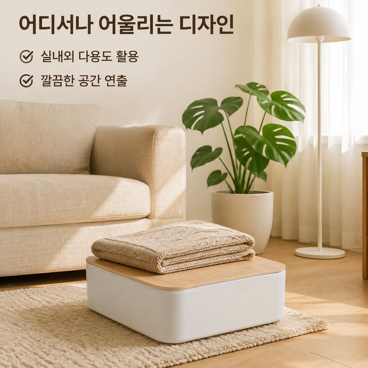 뚜껑이 있는 휴대용 수납박스