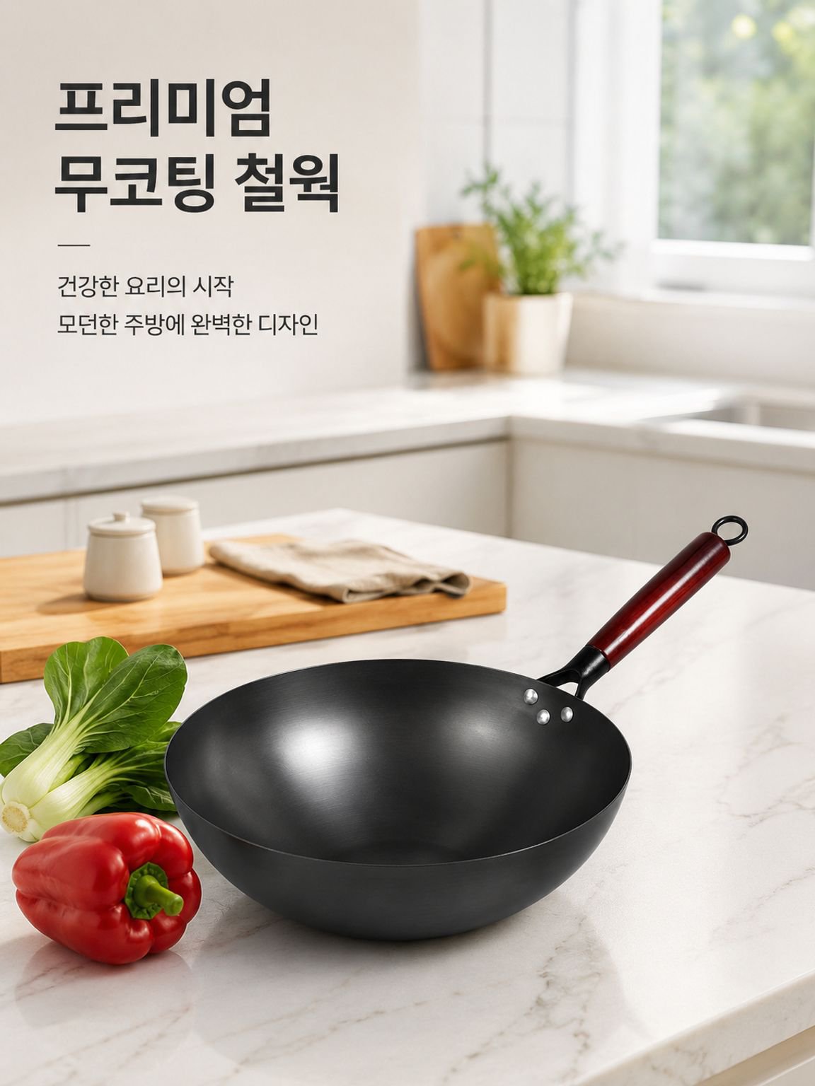 코팅되지 않고 녹슬지 않는 질화 처리된 철 냄비