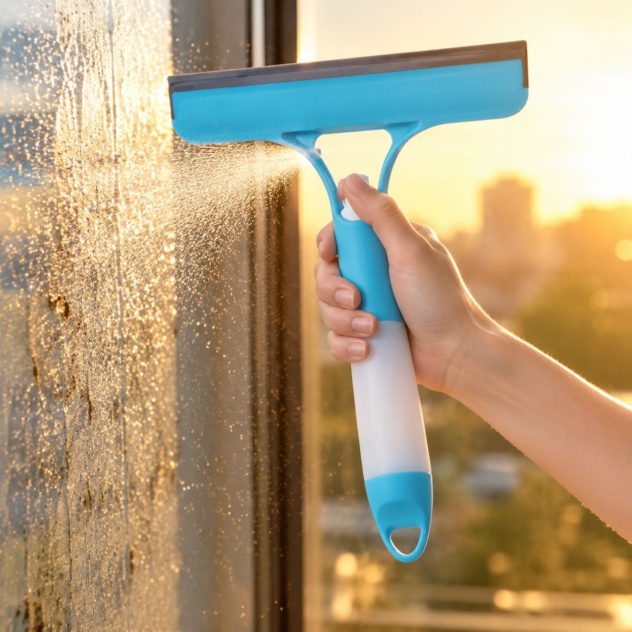 Cleaning a window screen with double-sided brush tool