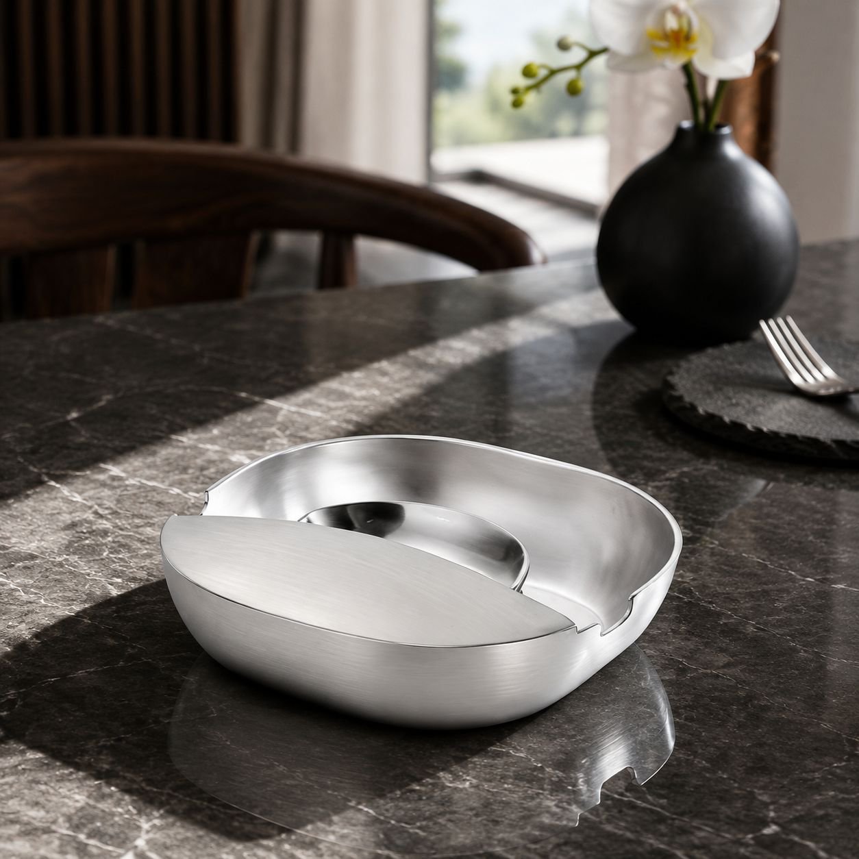 Stainless Steel Spoon Tray and Spatula Holder for Dining Table