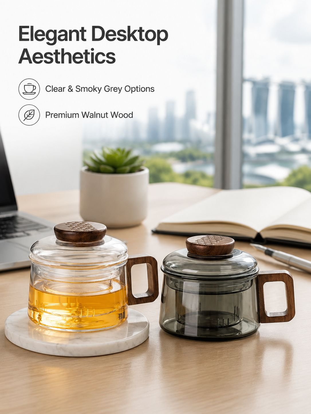 Separable tea filter cup set
