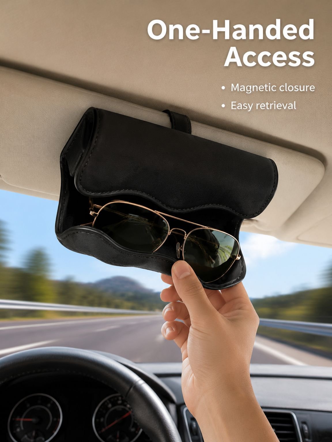 Car glasses case, sunglasses clip