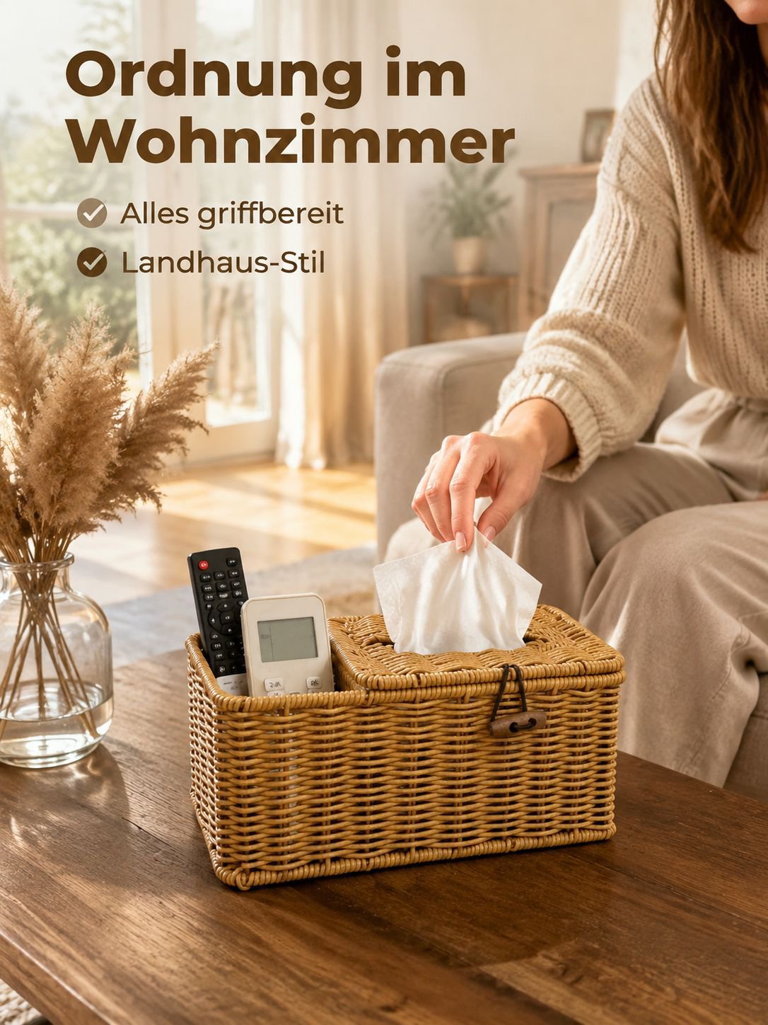 Einfache, handgefertigte Papiertüte im Stil einer Hanfwebkiste