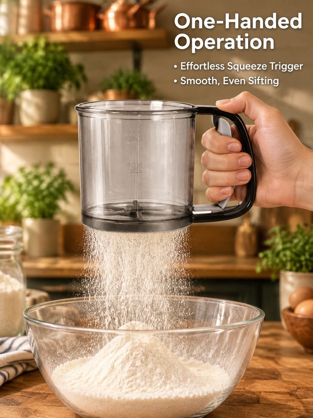 Semi-Automatic Handheld Flour Sifter