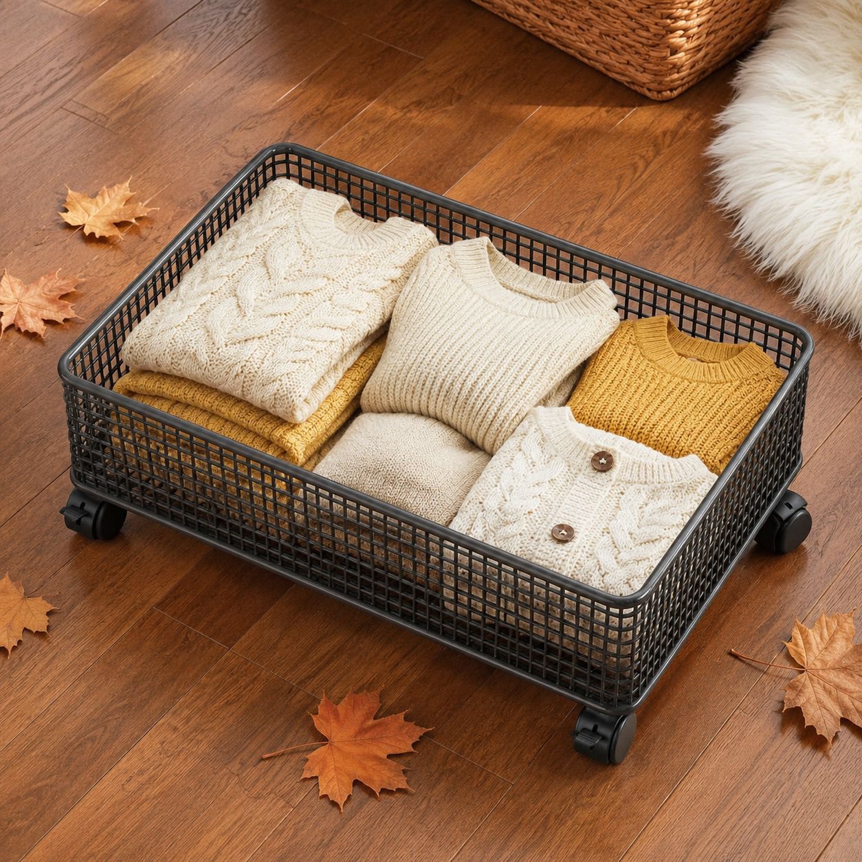 Durable under-bed storage box for clothes and shoes