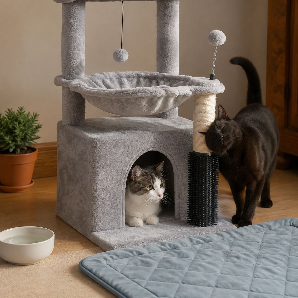 Cat climbing shelf for cats Sisal design scratching pillar jumping platform litter dumping cat tree