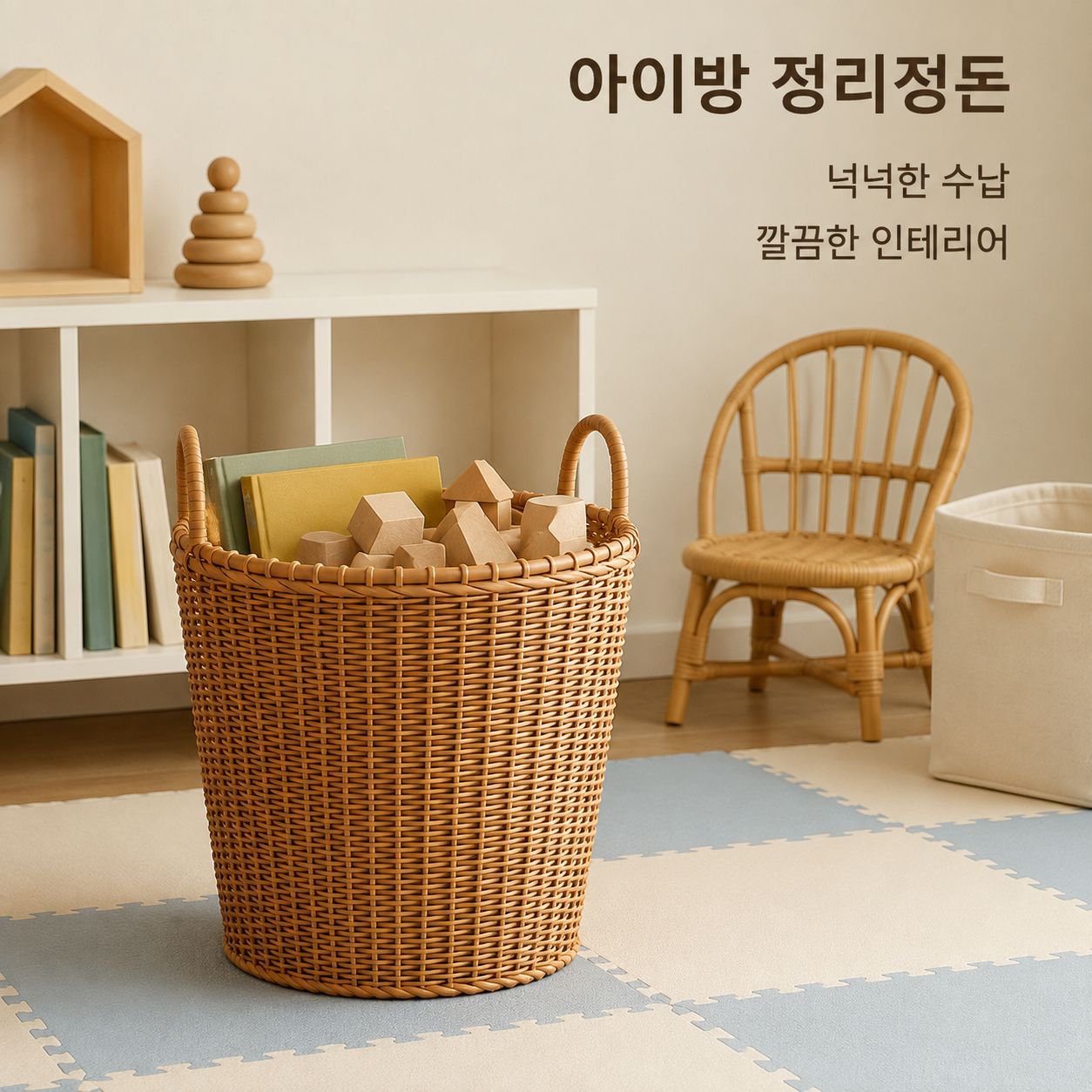 모던 대용량 빨래바구니 런드리바스켓 인형 장난감 수납통 빨래통