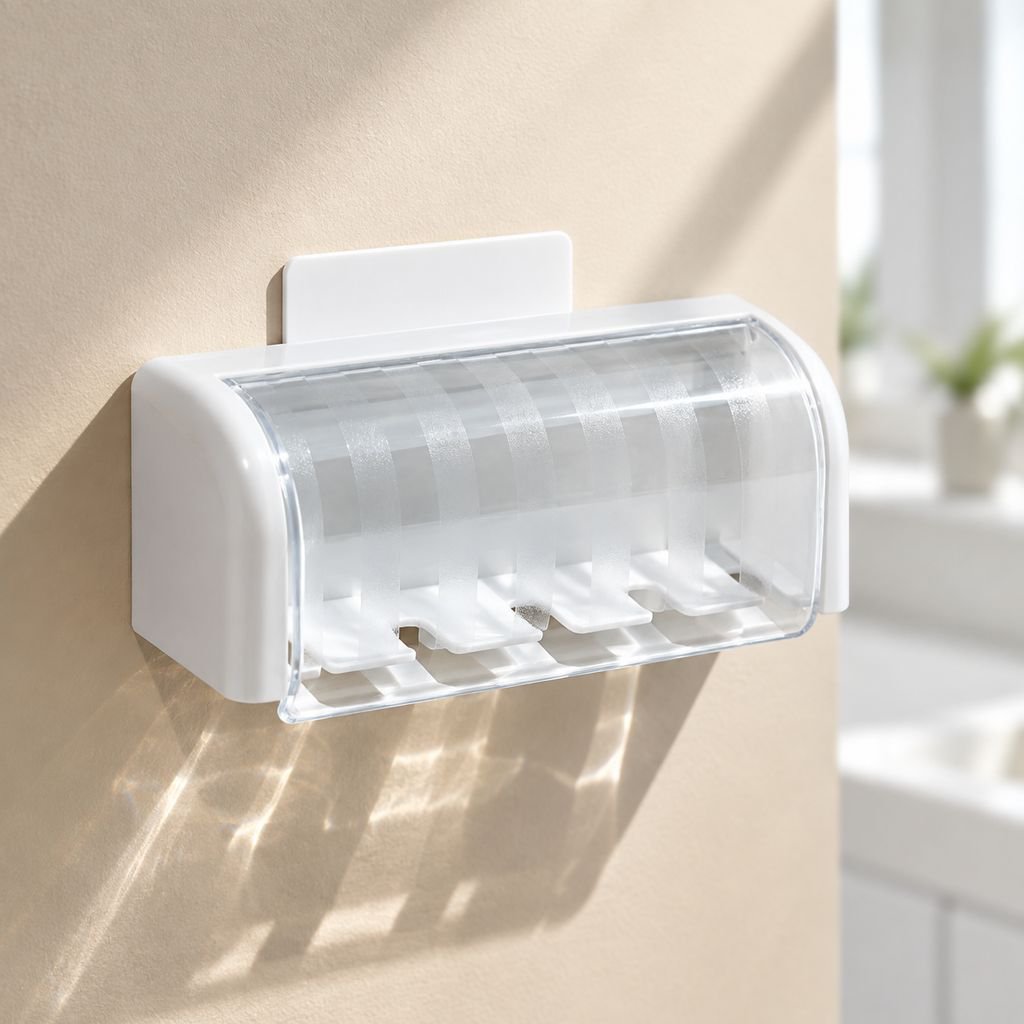 Durable plastic toothbrush holder organizer