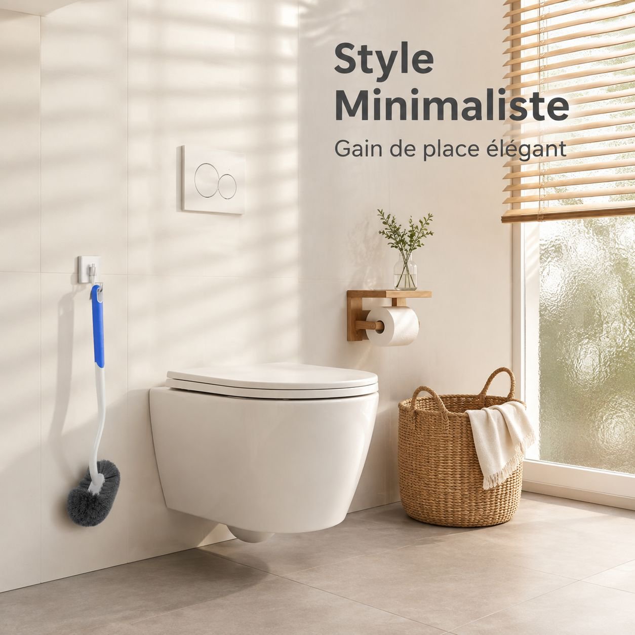Brosse WC murale à long manche