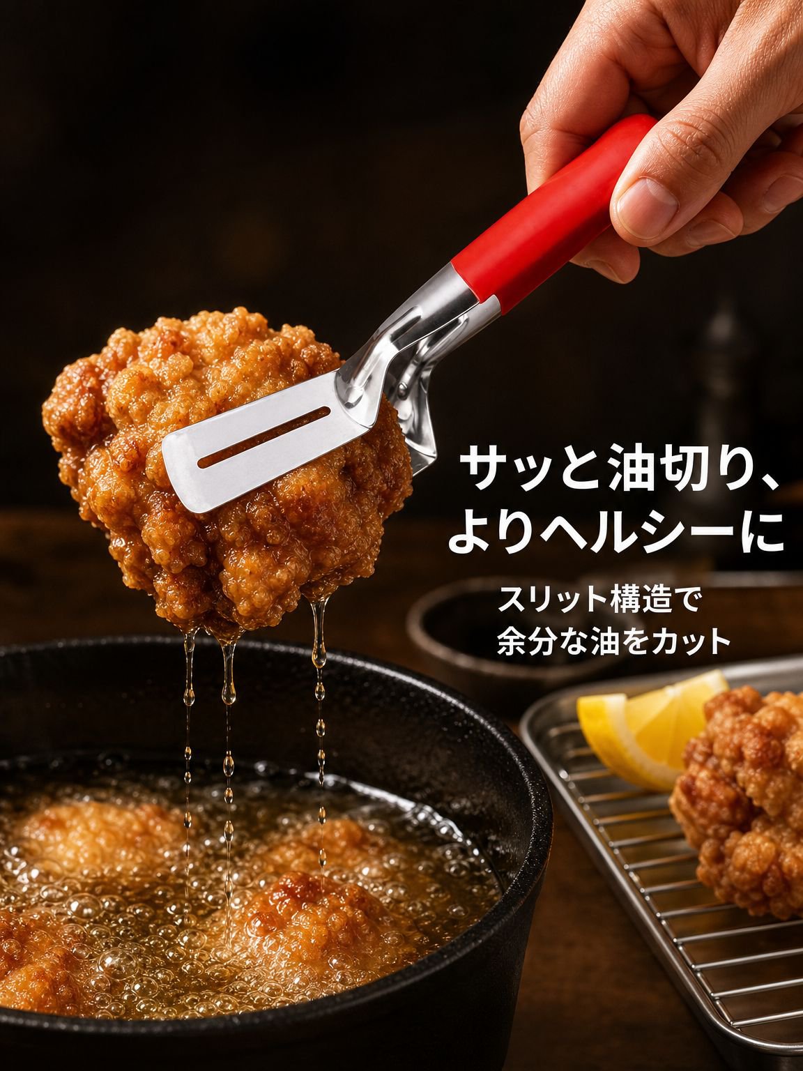 多機能魚用フライ返しクリップ