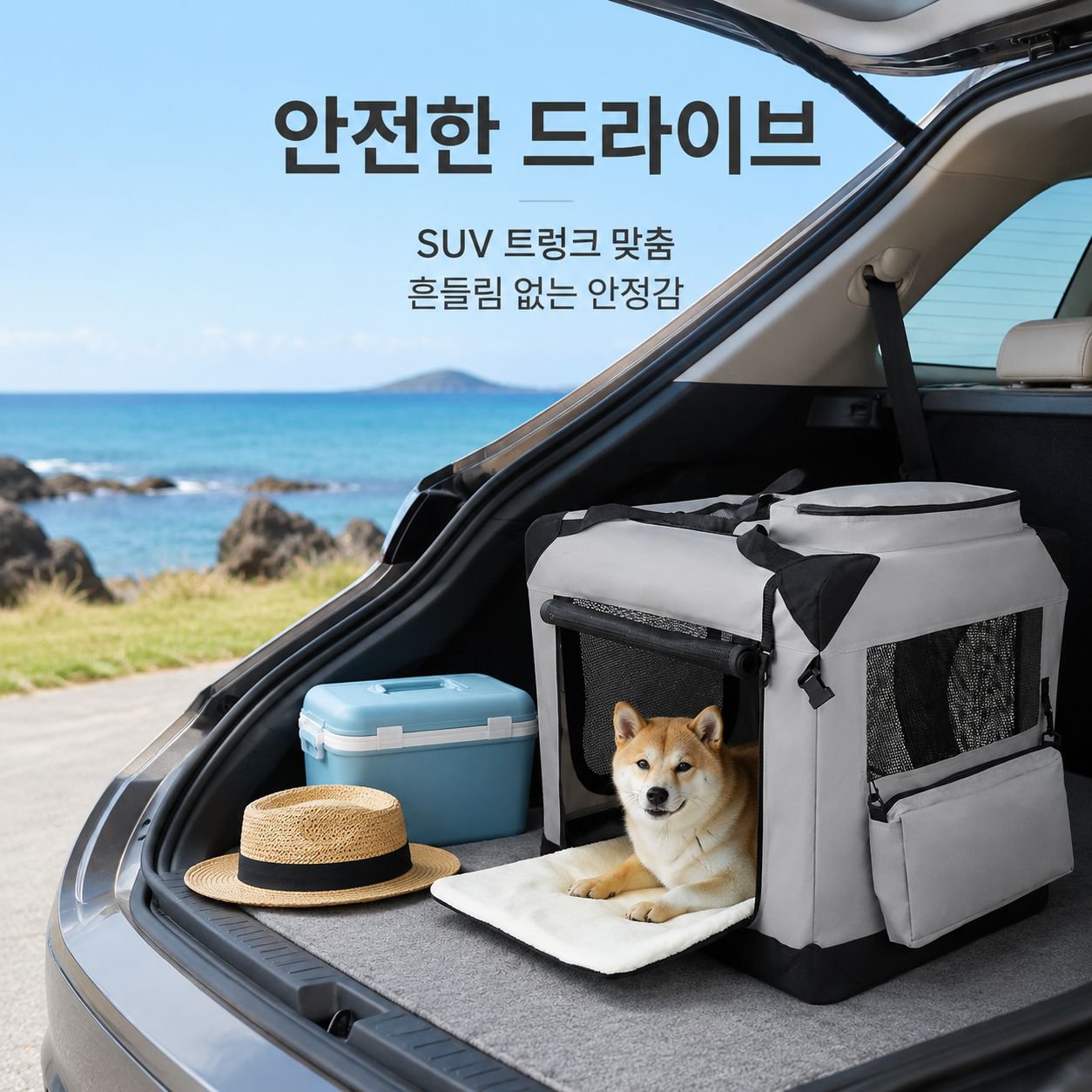 중대형견 차량용 케이지 접이식 휴대 고양이 가방 대용량 반려동물 가방